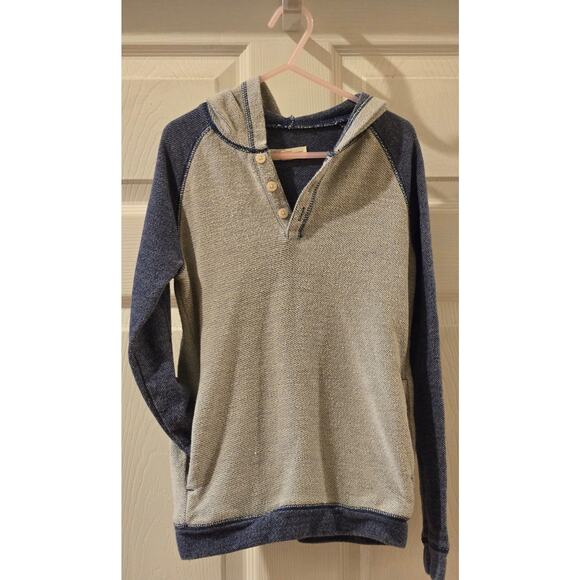 Tucker and Tate Hooded Henley Pullover Shirt Long Sleeve Blue Boys Size 7 - Picture 2 of 7